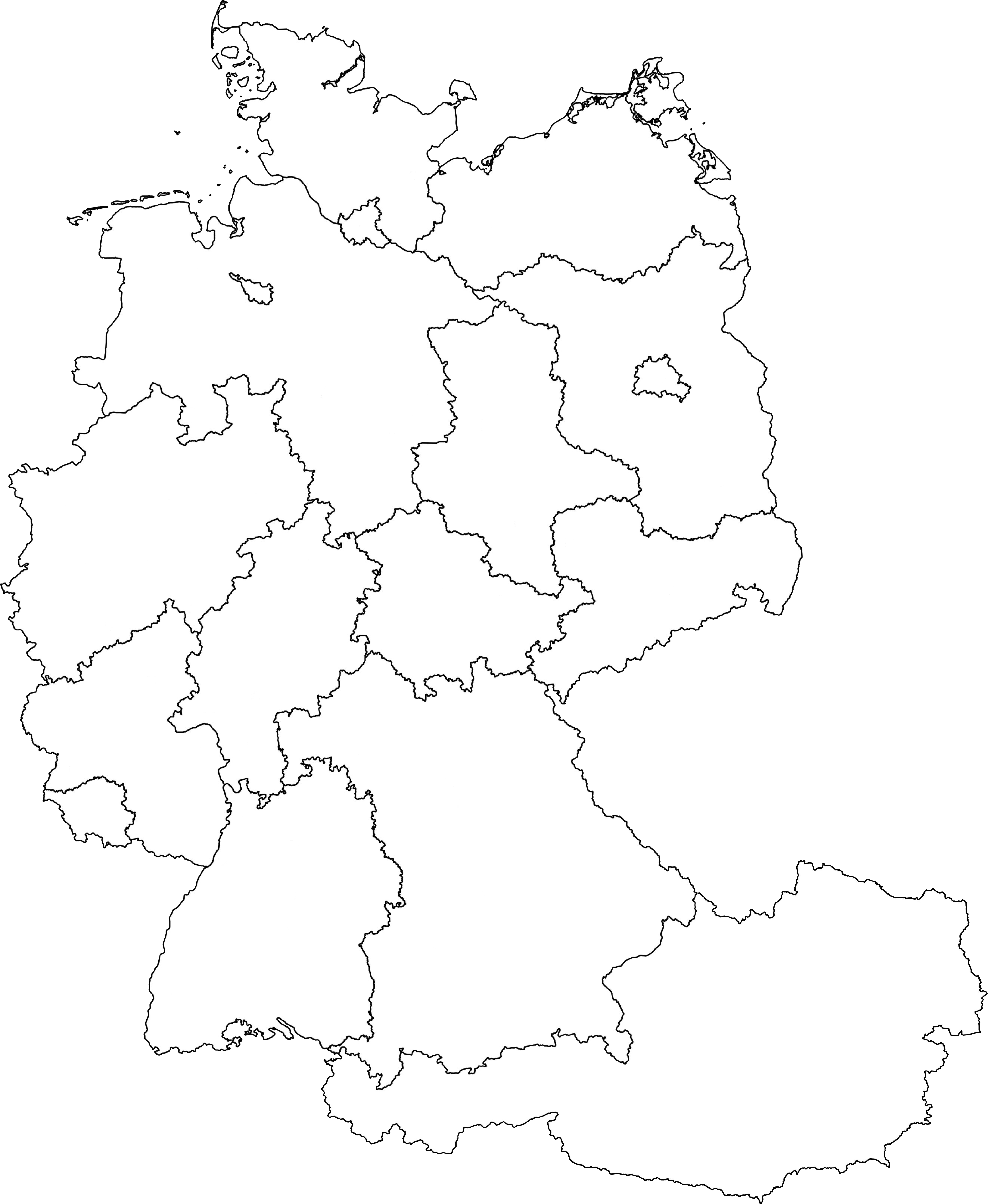 Karte Deutschland und Österreich