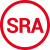 Piktogramm SRA Piktogramm mit Bezeichnung SRA (Rutschfestigkeit keramische Fliesen mit Natriumlaurylsiulfat)